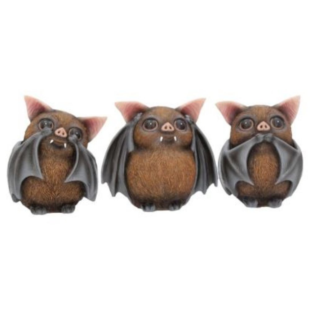 Three Wise Bats Figurines